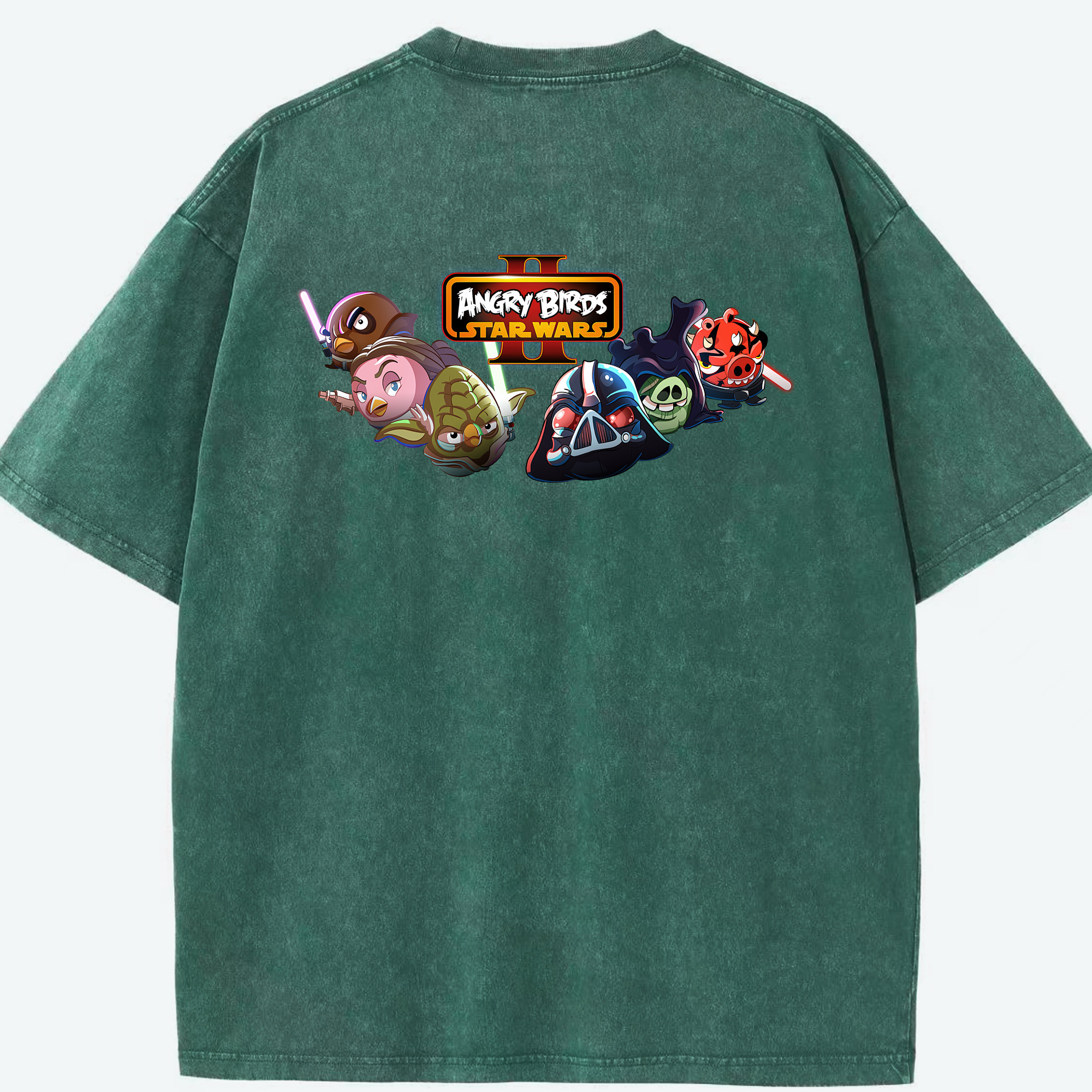 （画像用） Angry Birds アングリーバード 綿100% ヴィンテージ風 半袖Tシャツ（背面プリント）